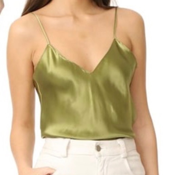 Emerson Thorpe Olive Green Silk Cami Top size medium - Picture 1 of 6